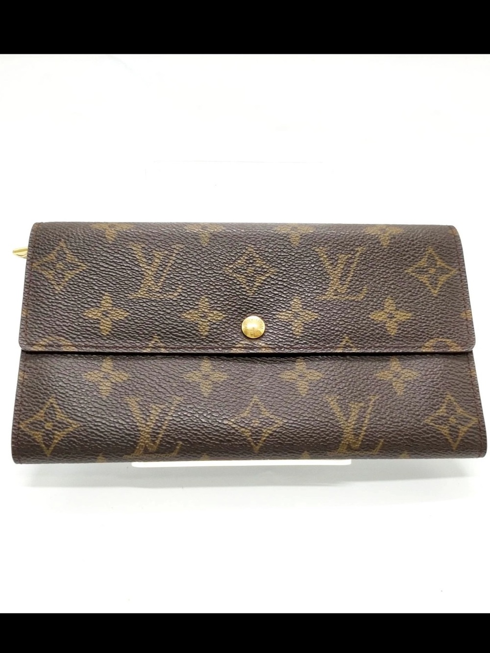 Louis Vuitton Monogram Canvas Long Wallet in Brown & Gold Tone